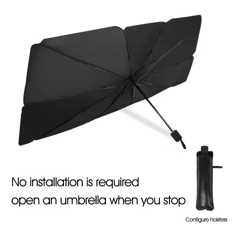 Car Sunshade Umbrella โ Foldable Windshield Heat Shield for UV & Sun Protection