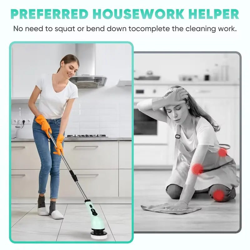 Electric Spin Scrubber – Cordless Powerful Cleaning Brush for Bathroom, Kitchen & Tiles