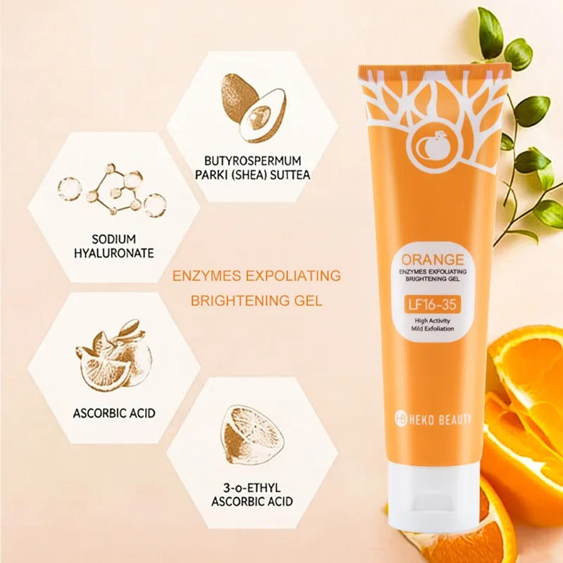 Orange Brightening Exfoliating Gel – Gentle Face & Body Scrub for Smooth & Radiant Skin